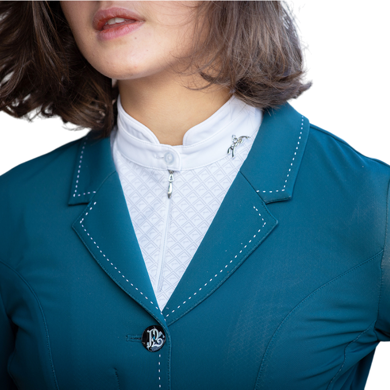 Pénélope - Veste de concours femme Paris Air soft bleu canard | - Ohlala