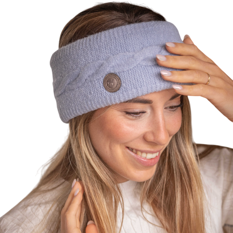 Pénélope - Bandeau tricoté femme Mel bering sea | - Ohlala