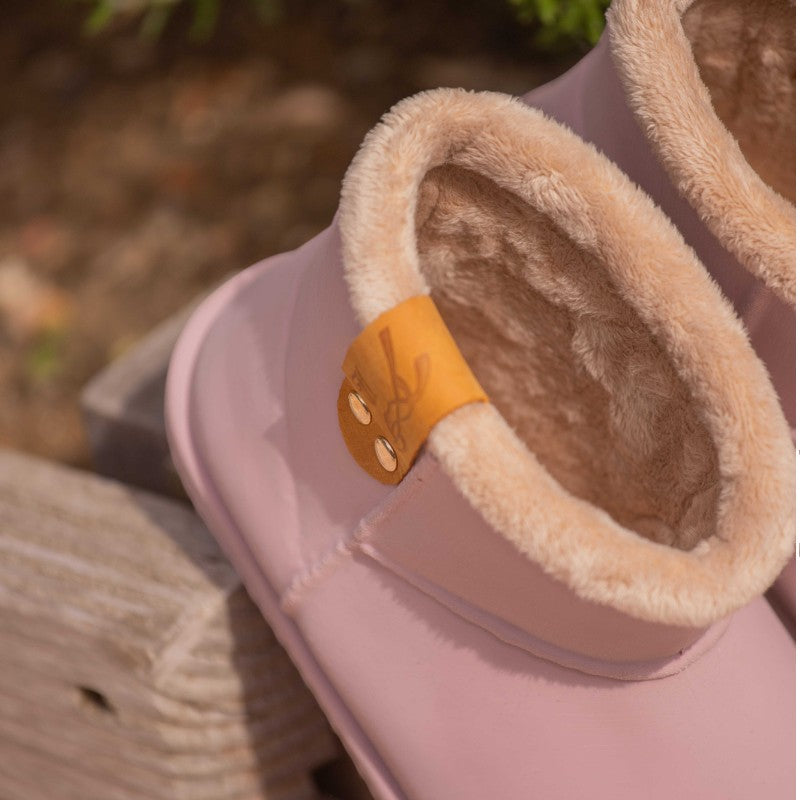 Pénélope - Boots fourrées rose poudré | - Ohlala