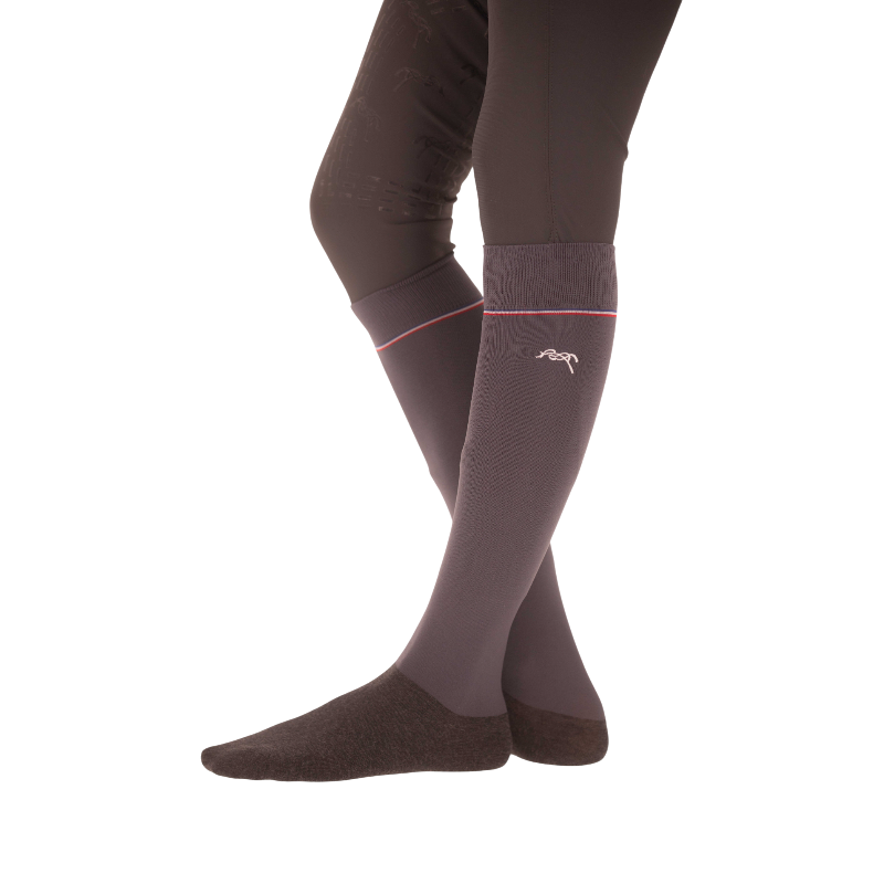 Pénélope - Chaussettes d'équitation Luxe gris (x2) | - Ohlala