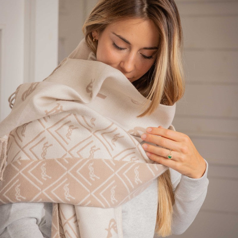 Pénélope - Echarpe femme Lana beige/ écru | - Ohlala