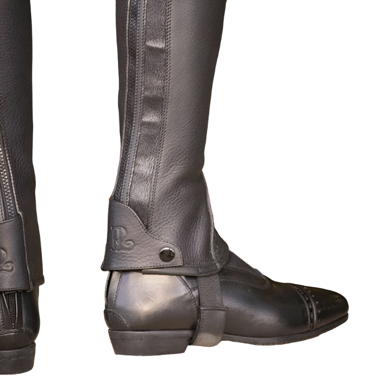 Pénélope - Mini-chaps cuir Prisca noir | - Ohlala