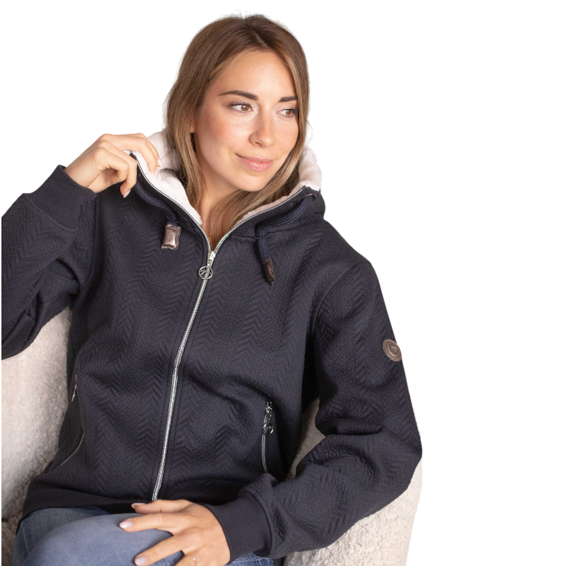 Pénélope - Sweat zippé femme Laponia marine | - Ohlala