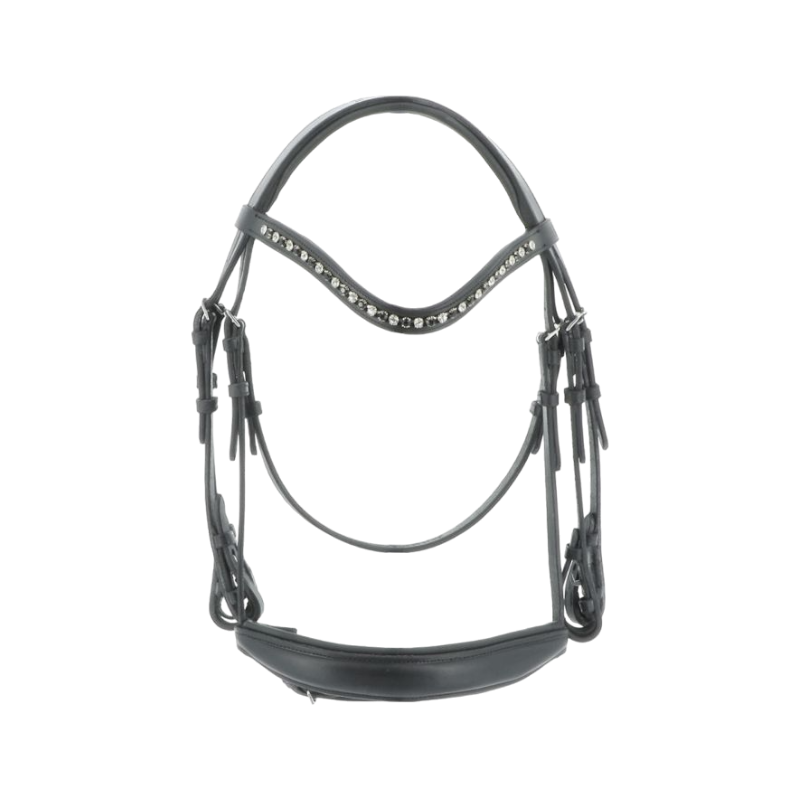 Eric Thomas - Bride doublée Clarino strass noir | - Ohlala