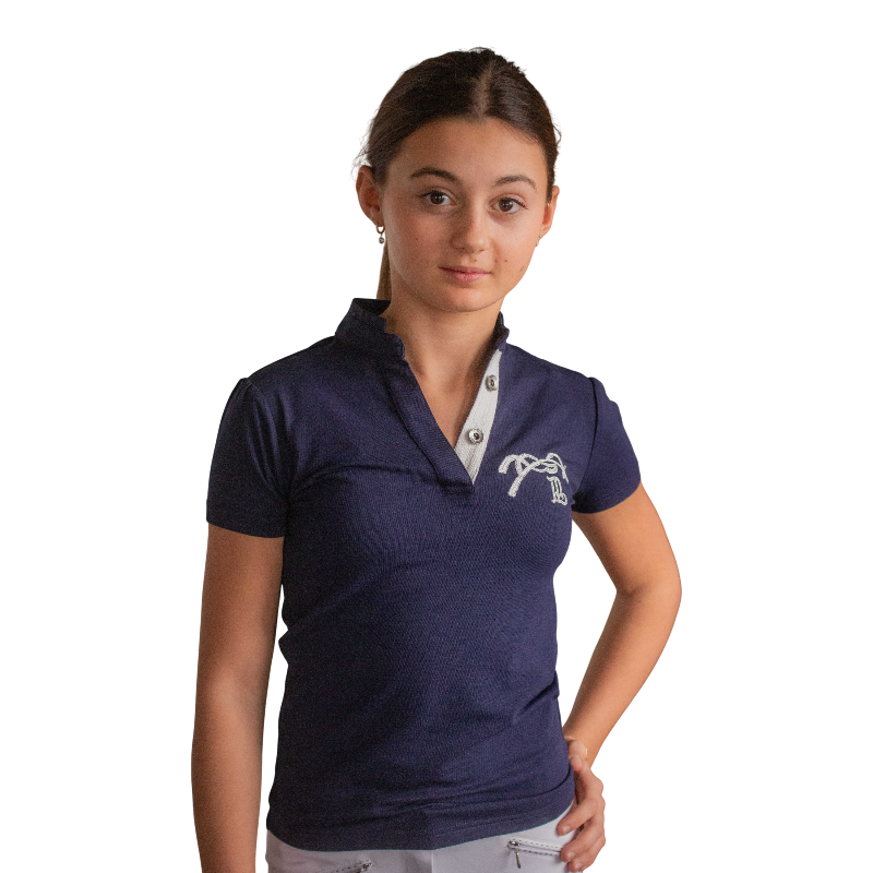 Eden by Pénélope - Polo manches courtes enfant Victorine marine | - Ohlala
