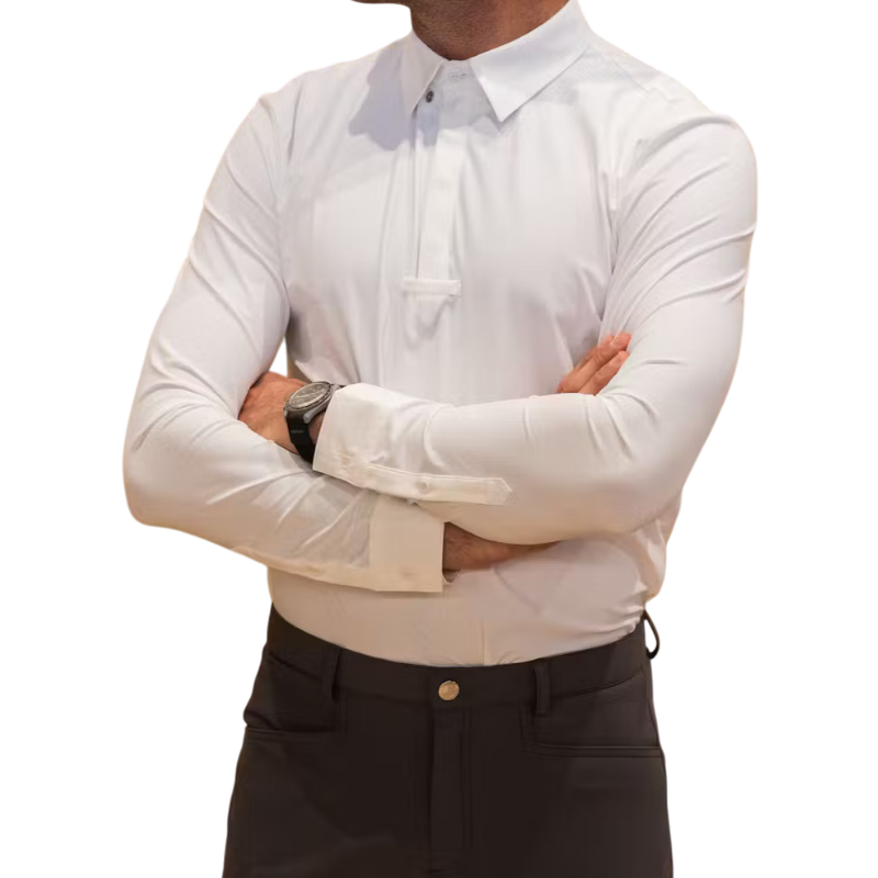 Kentucky Horsewear - Polo de concours manches longues homme Classic blanc | - Ohlala