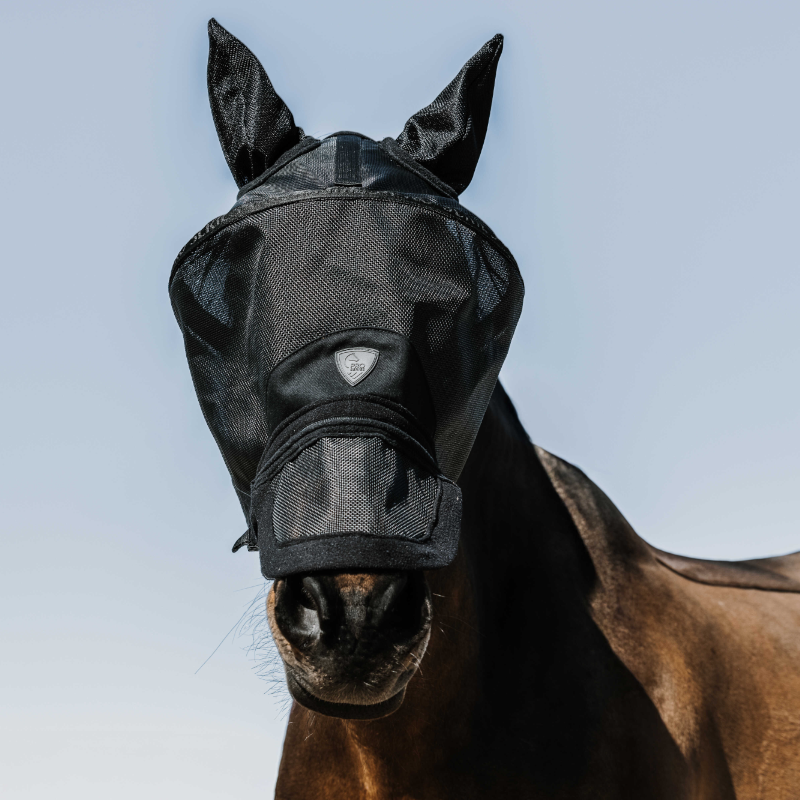 Pro Series - Masque anti-mouches et UV noir | - Ohlala