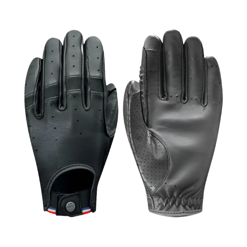 Racer - Gants d'équitation cuir Tradition noir | - Ohlala