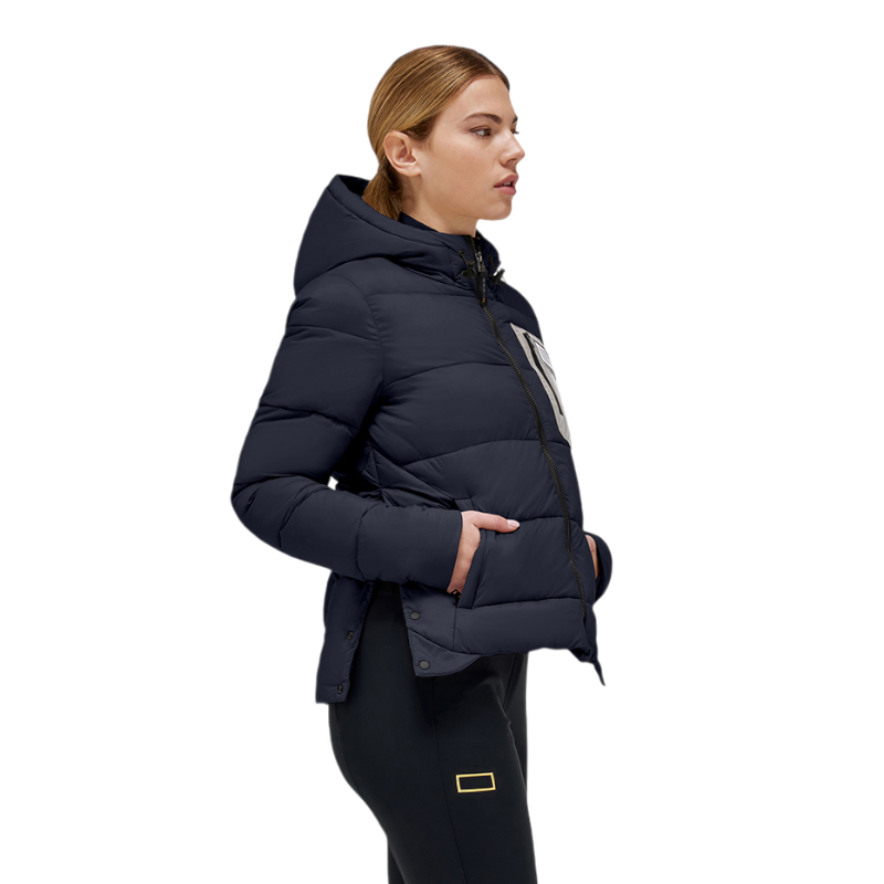RG Italy - Doudoune manches longues femme Hooded Puffer marine | - Ohlala