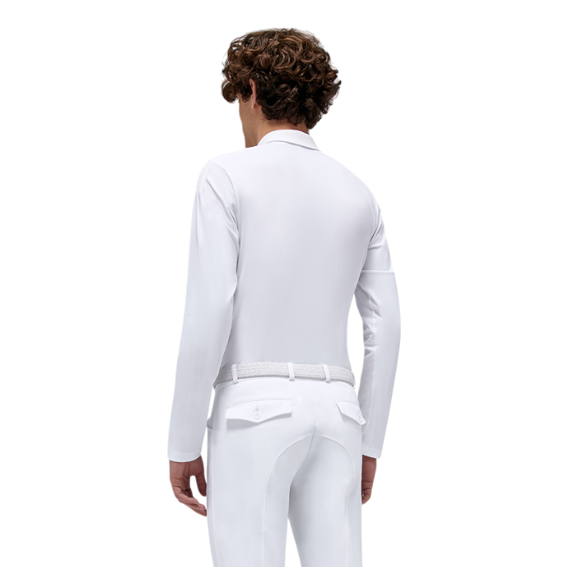 RG Italy - Polo de concours manches longues homme Perforated Competition blanc | - Ohlala