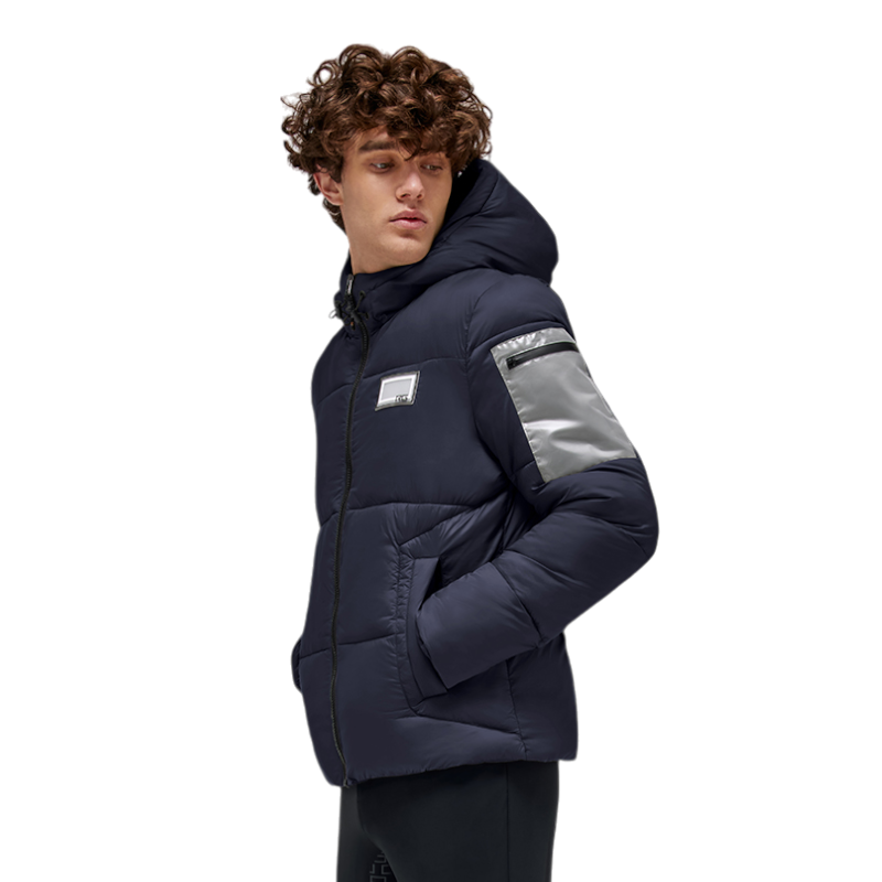 RG Italy - Doudoune manches longues homme Hooded Puffer marine | - Ohlala