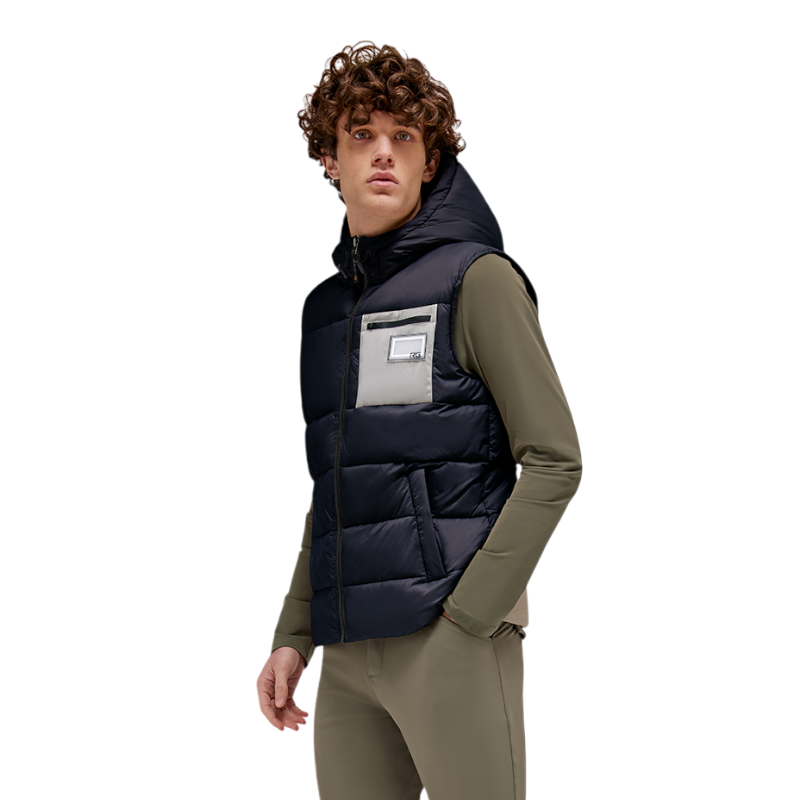 RG Italy - Doudoune sans manches homme Hooded Puffer marine | - Ohlala
