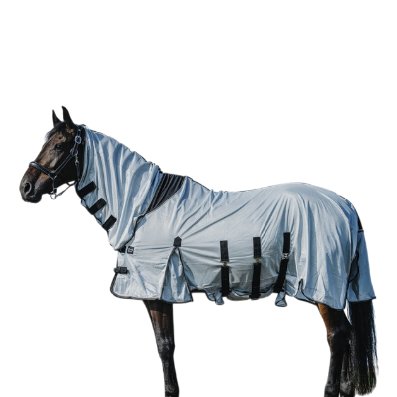 Riding World - Chemise anti-mouches mesh Combo Belly grise | - Ohlala