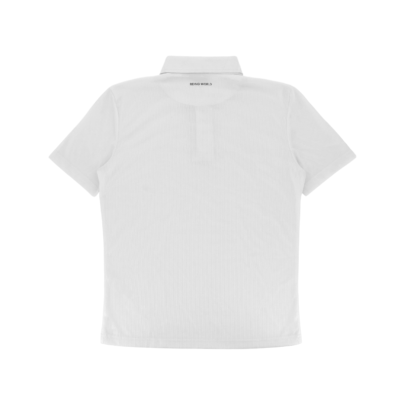 Riding World - Polo de concours manches courtes garçon Romain blanc | - Ohlala