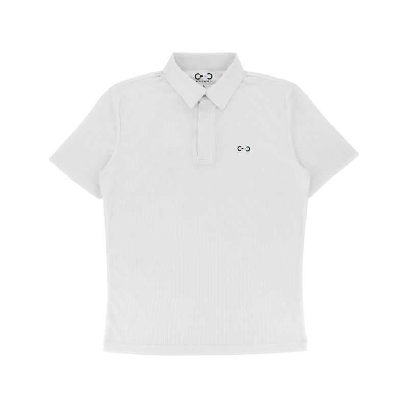 Riding World - Polo de concours manches courtes homme Romain blanc | - Ohlala