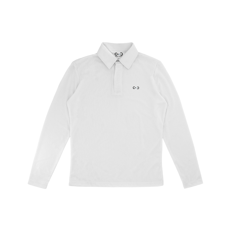 Riding World - Polo de concours manches longues homme Romeo blanc | - Ohlala