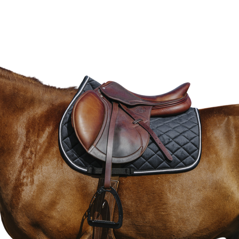 Riding World - Tapis de selle Velours noir | - Ohlala