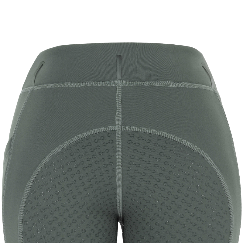 Riding World - Legging d'équitation polaire enfant Volga gris/ vert | - Ohlala