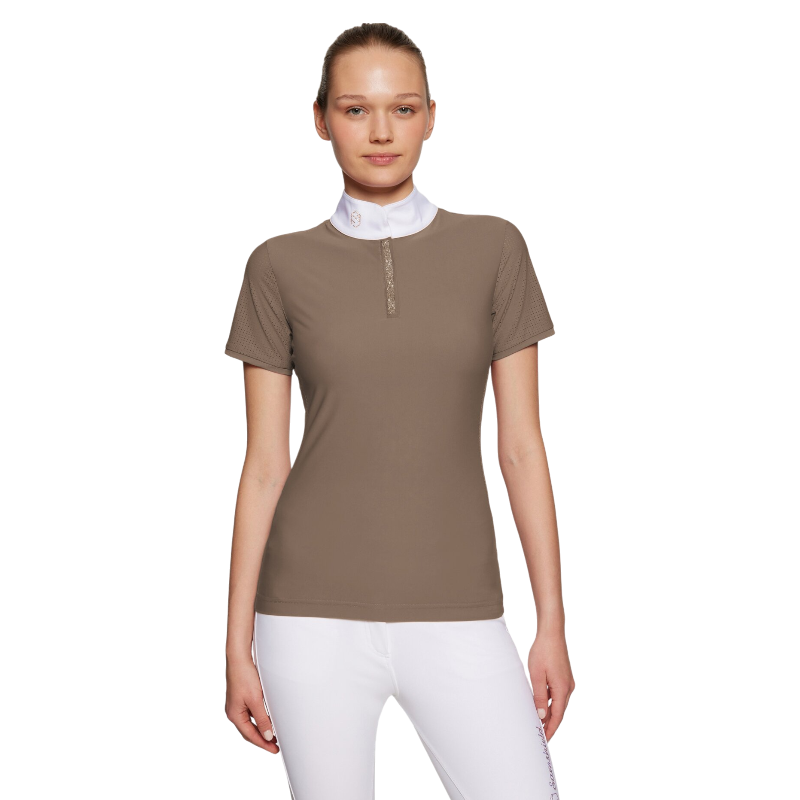 Samshield - Polo de concours manches courtes femme Roxy Premium camel | - Ohlala