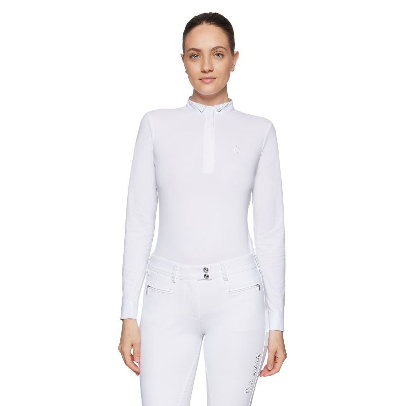 Samshield - Polo de concours manches longues femme Ornella blanc | - Ohlala