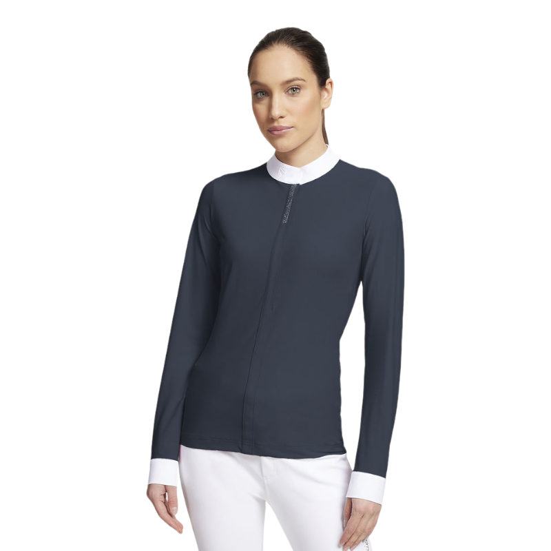 Samshield - Polo de concours manches longues femme Roxane Premium marine | - Ohlala