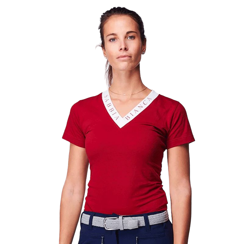 Sabbia Bianca - T-shirt manches courtes femme Adeona rouge | - Ohlala
