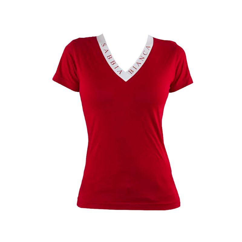 Sabbia Bianca - T-shirt manches courtes femme Adeona rouge | - Ohlala