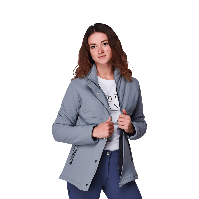 Sabbia Bianca - Manteau manches longues col montant femme Hera gris | - Ohlala