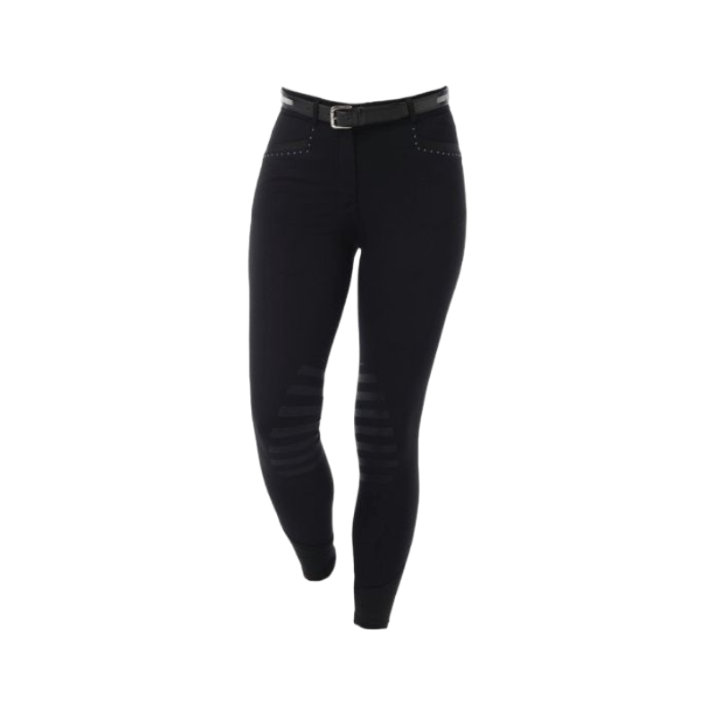 Equithème - Pantalon d'équitation femme Safir noir/ bleu | - Ohlala