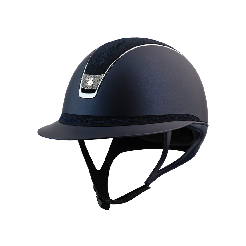 Samshield - Casque d'équitation Miss Shield 2.0 Shadowmatt bleu Flower Embroidery | - Ohlala