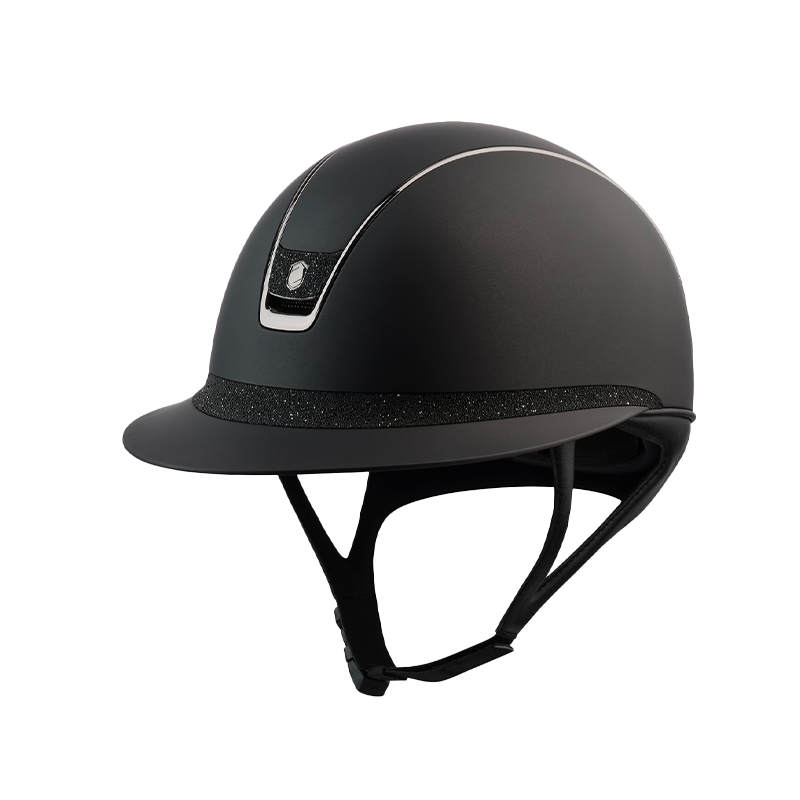 Samshield - Casque d'équitation Miss Shield 2.0 Shadowmatt noir Crystal Fabric noir | - Ohlala