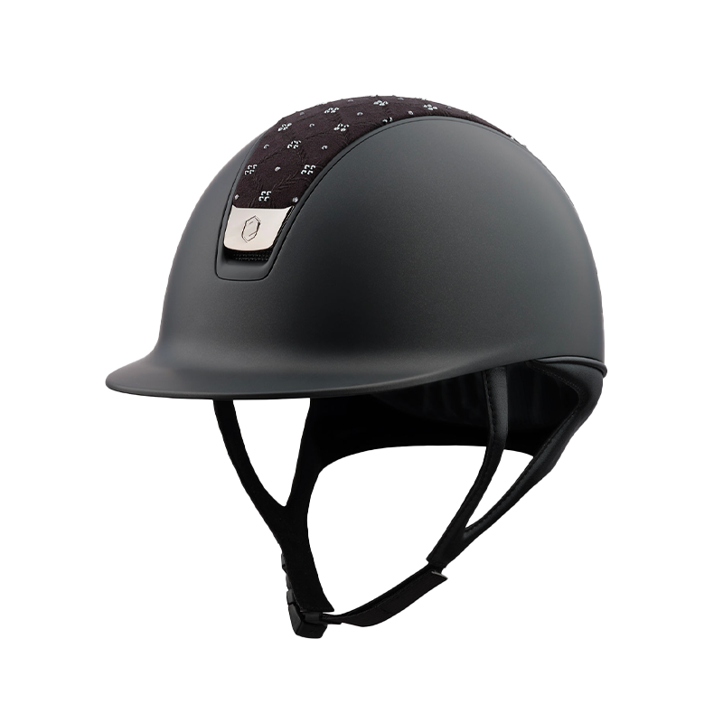Samshield - Casque d'équitation Shadowmatt 2.0 noir Royal flower Swaroski | - Ohlala