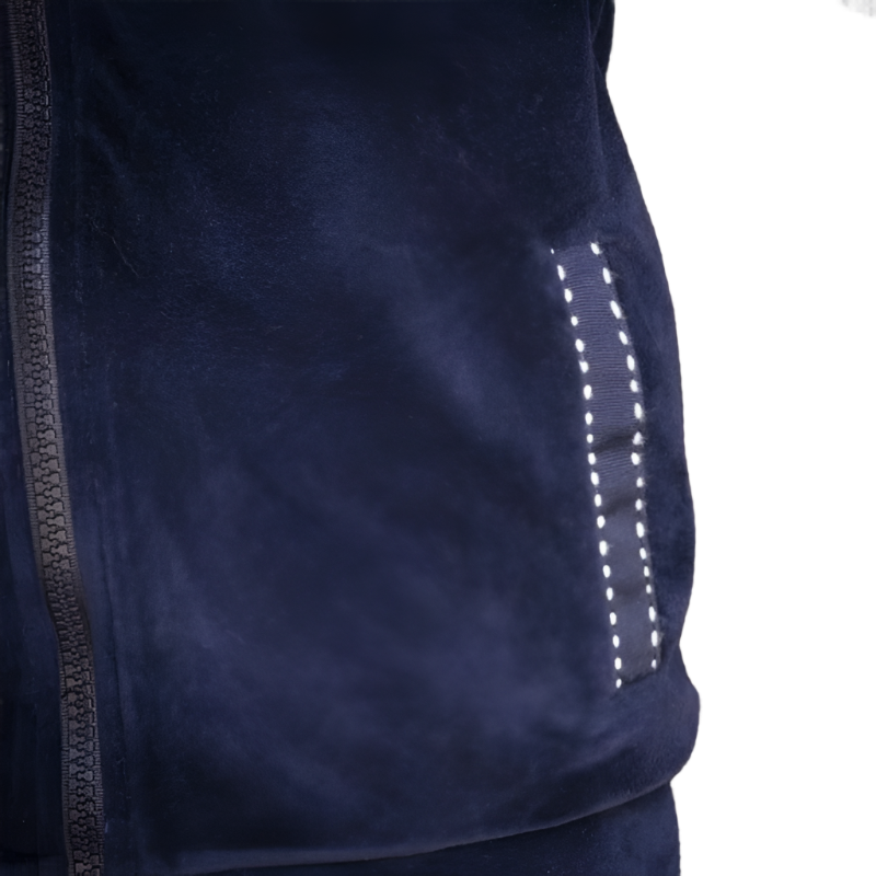 Pénélope - Sweat zip Emy velvet marine | - Ohlala