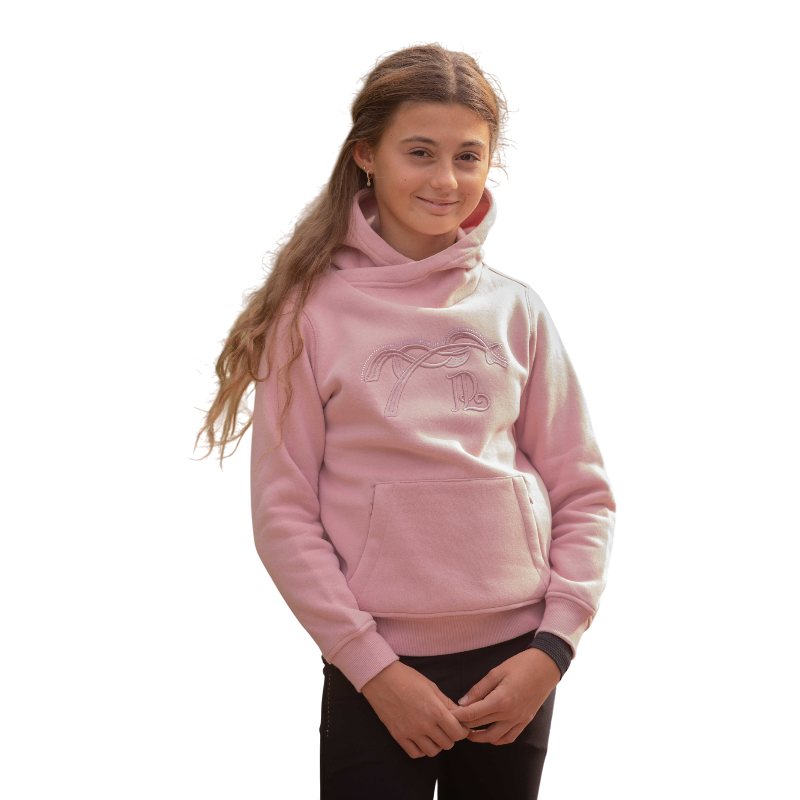 Eden by Pénélope - Sweat à capuche enfant Polly rose poudré | - Ohlala