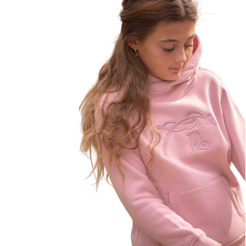 Eden by Pénélope - Sweat à capuche enfant Polly rose poudré | - Ohlala