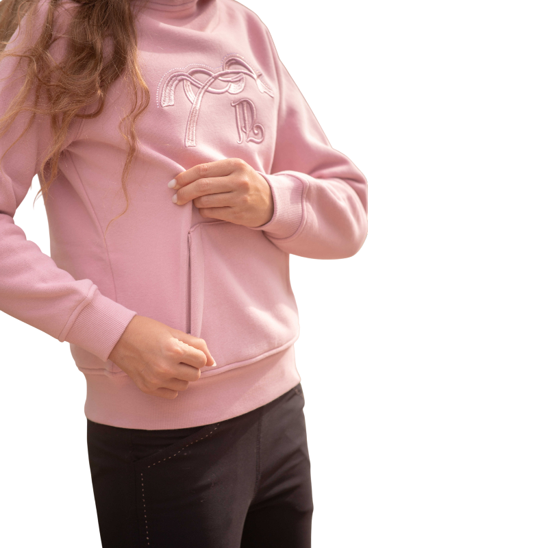 Eden by Pénélope - Sweat à capuche enfant Polly rose poudré | - Ohlala
