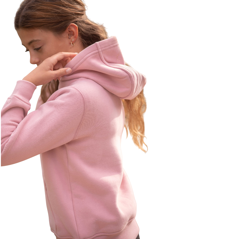 Eden by Pénélope - Sweat à capuche enfant Polly rose poudré | - Ohlala