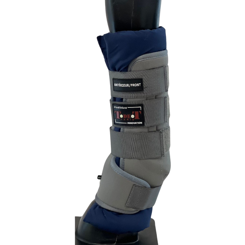 TdeT - Guêtres d'écuries gris/ marine (x4) | - Ohlala