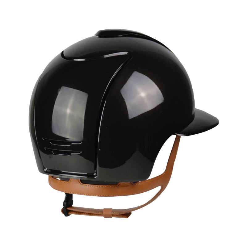 KEP - Casque d'équitation Cromo 2.0 édition limitée Shine Trieste black Swarovski visière polo jugulaire beige | - Ohlala