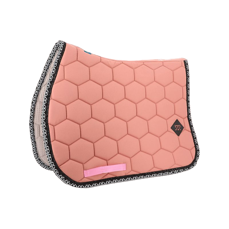 Oxxer - Tapis de selle Monogramme noir/ vieux rose | - Ohlala