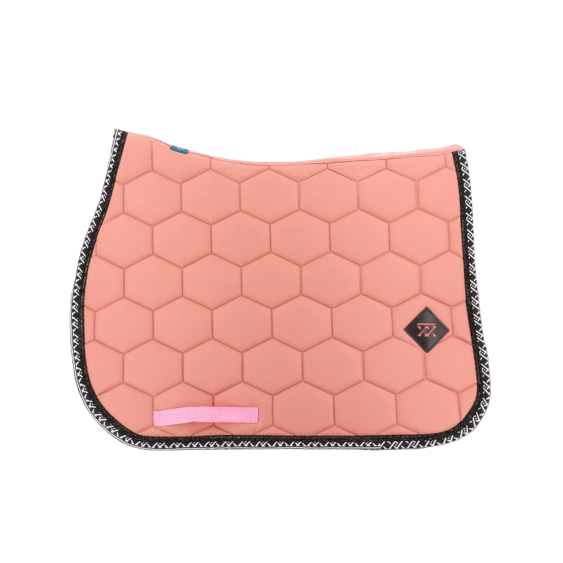 Oxxer - Tapis de selle Monogramme noir/ vieux rose | - Ohlala