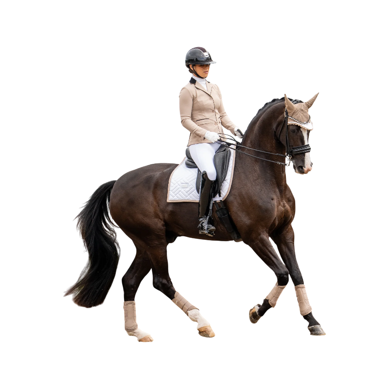 Equestrian Stockholm - Tapis de dressage Mordern White blanc/ sand | - Ohlala