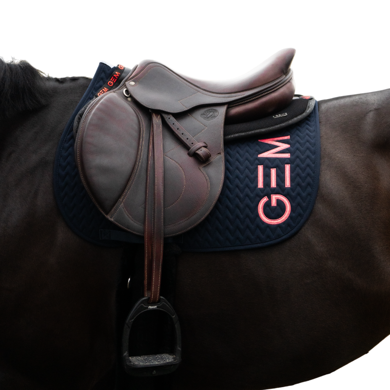 GEM - Tapis de selle Ten marine/ corail | - Ohlala