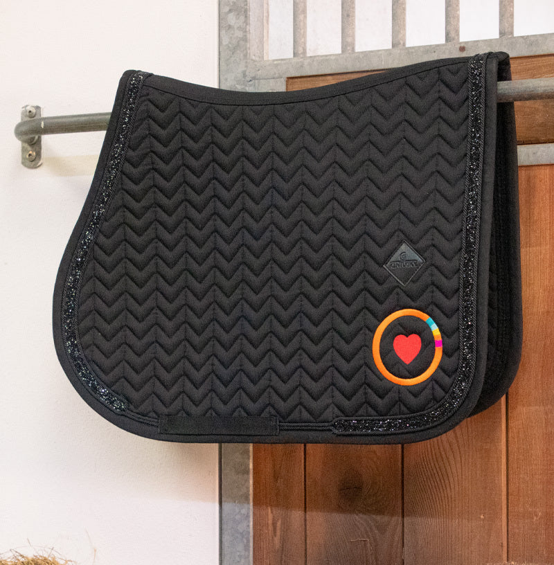 OHLALA - Tapis de selle édition anniversaire Glitter stone noir logo OHLALA | - Ohlala