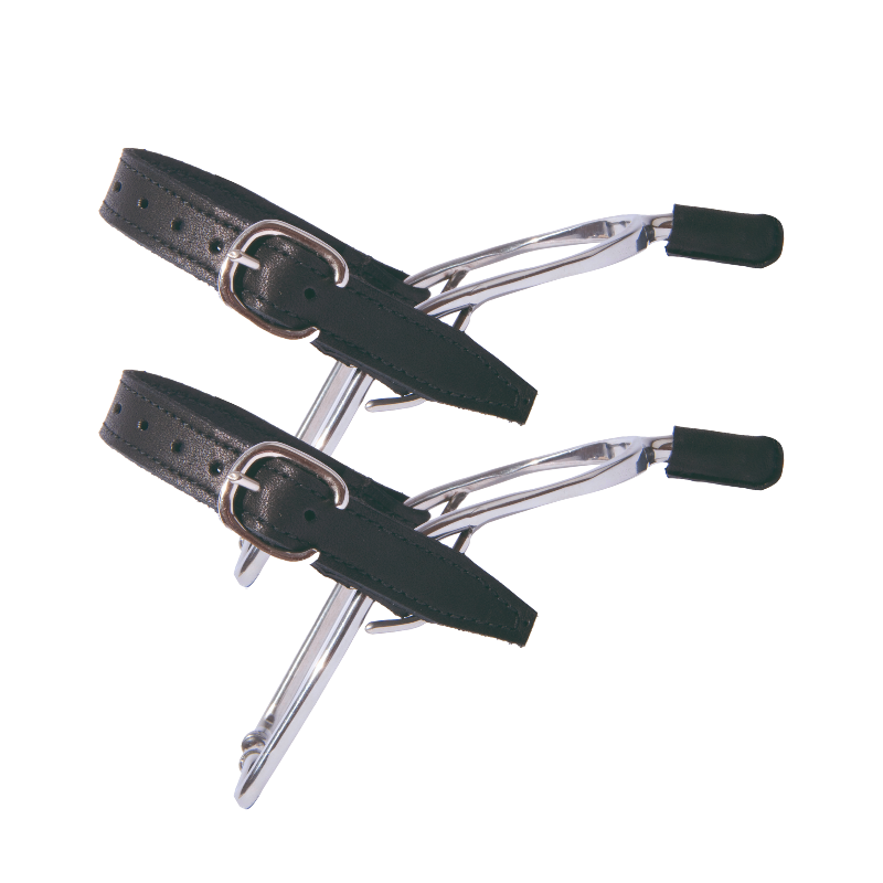 TdeT - Éperons en inox avec embout en cuir junior | - Ohlala