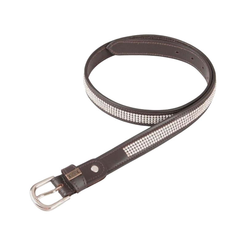 TdeT - Ceinture Strass havane foncé/ blanc | - Ohlala