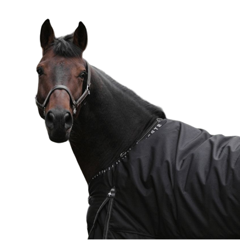 TdeT - Couverture de pré Stretch Neck® noir/gris 300g | - Ohlala