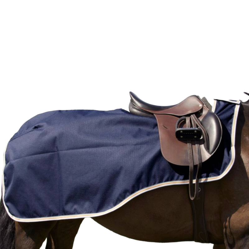 TdeT - Couvre-reins imperméable doublé poly-coton marine/ orange 0g | - Ohlala