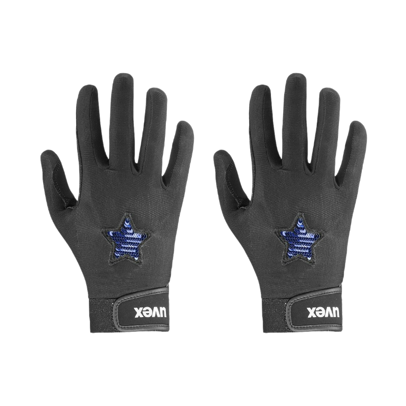 Uvex - Gants d'équitation enfant Glamstar noir/ bleu | - Ohlala