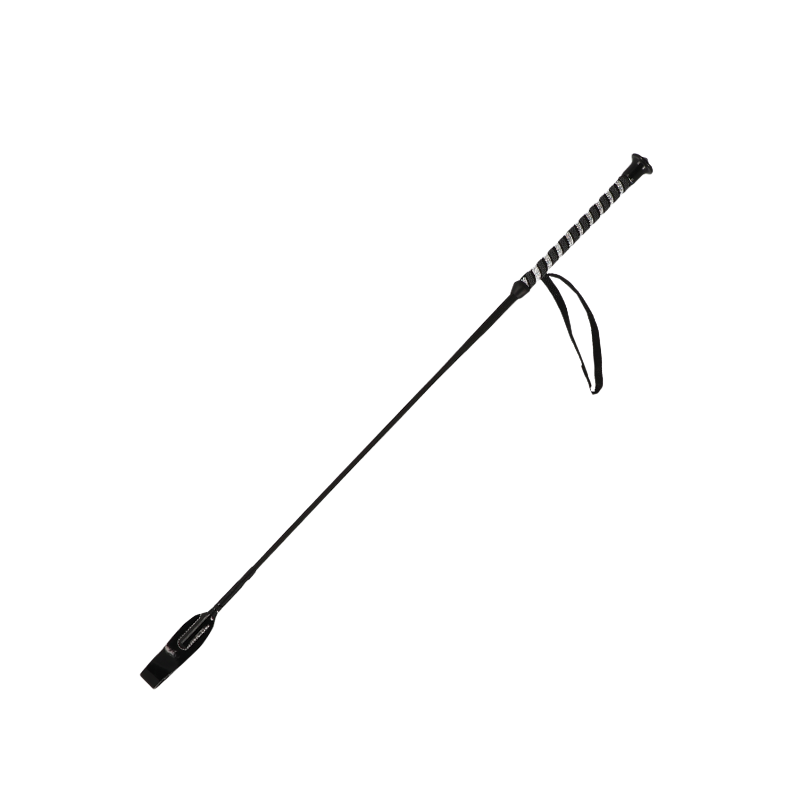 Whip&Go - Cravache Jump Diamond noir 65 cm | - Ohlala